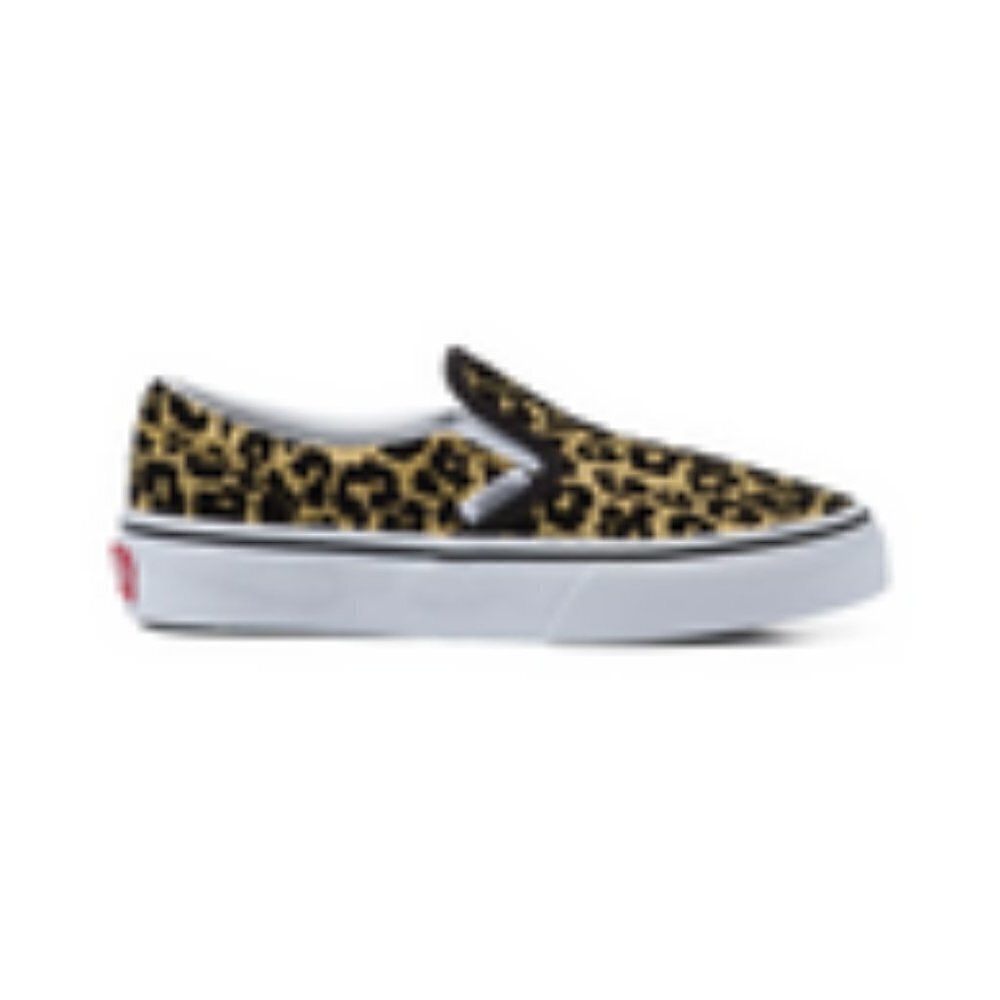 VANS KIDS FLOCKED LEOPARD CLASSIC SLIP-ON SHOES- UNISEX - Picture 14 of 16
